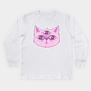 Disgruntled cat Kids Long Sleeve T-Shirt